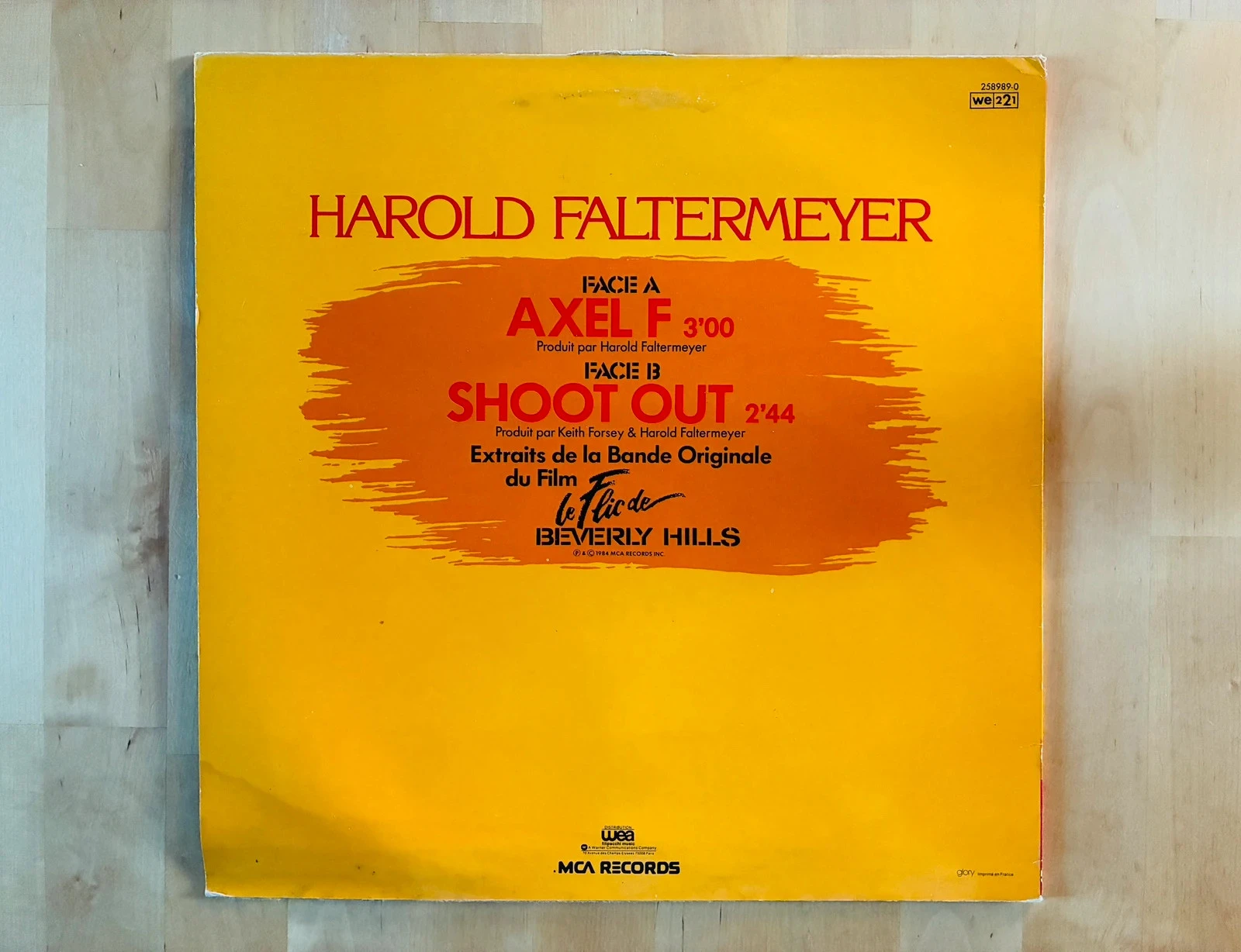 Maxi vinyl 45T Harold Faltermeyer Axel F. – photo 2
